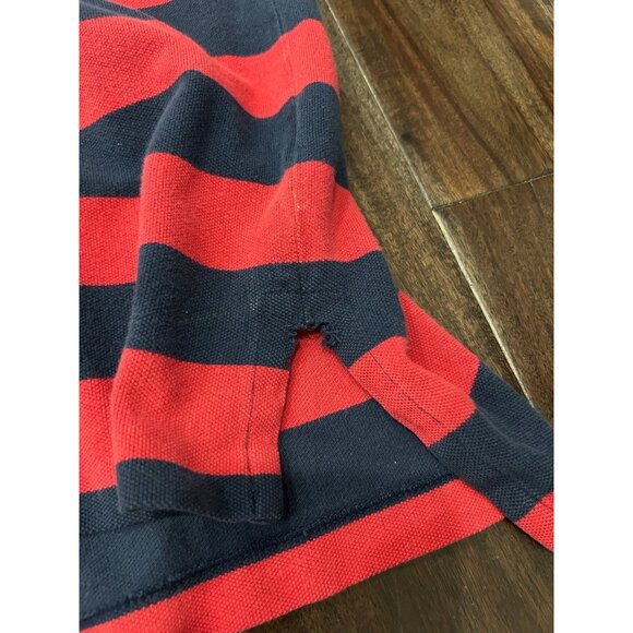 Polo By Ralph Lauren Mens Red & Navy Striped Custom Fit Cotton Polo Shirt XL - Picture 6 of 11